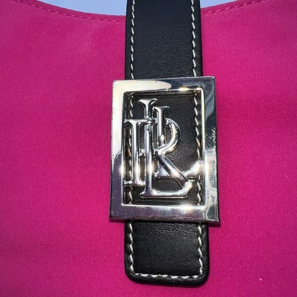Ralph‎ Lauren Hot Pink Thick Nylon And Leather Shoulder Bag - Picture 13 of 13